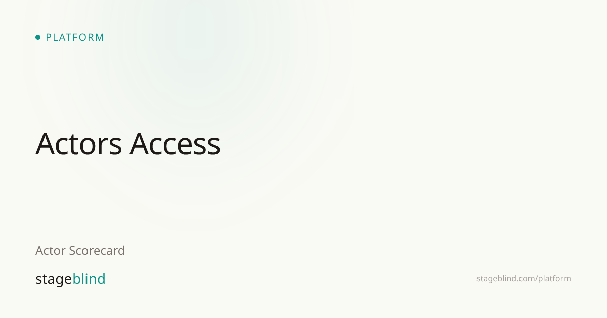 Actors Access — Actor Intel | StageBlind